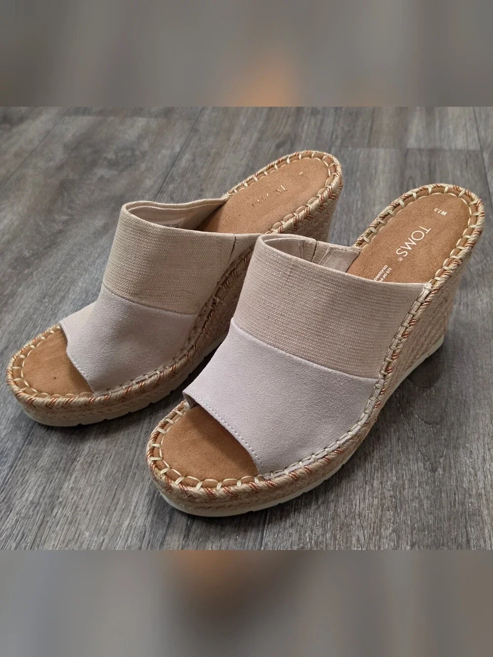 TOMS Monica Mule Espadrille Wedge Sandal-Size 7.5